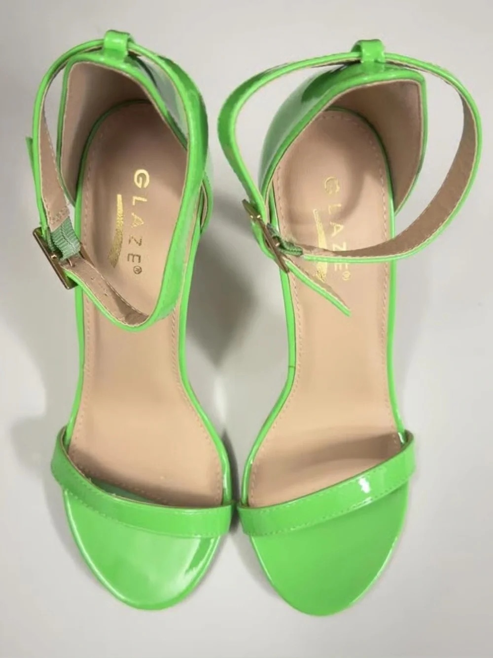 Neon Green Ankle-Strap Women’s Sandals